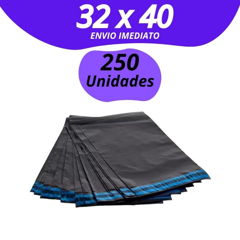 Kit 250  Envelope De Segurança 32x40 Aba Adesiva Embalagem Correio Ecommerce Saco Adesivado