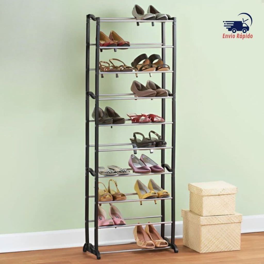 Sapateira Organizador Vertical Porta Calçados 10 Andares Pequeno Espaço Tenis Chinelo Sapato Botas