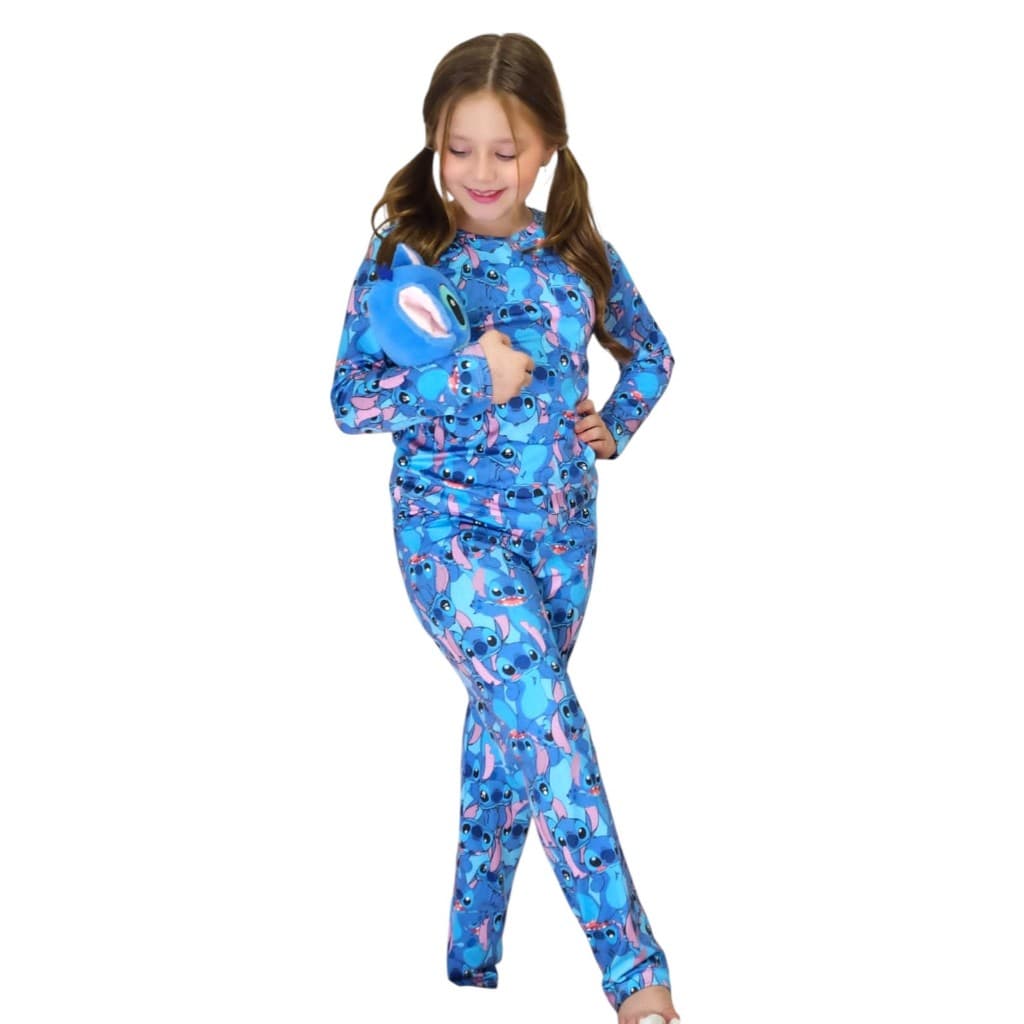 pijama infantil feminino manga longa luxo