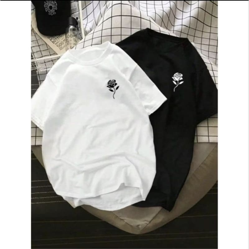 Camiseta Kit com 2 Camisa Estampada Flor Unisexx 100% Algodão Top Cores