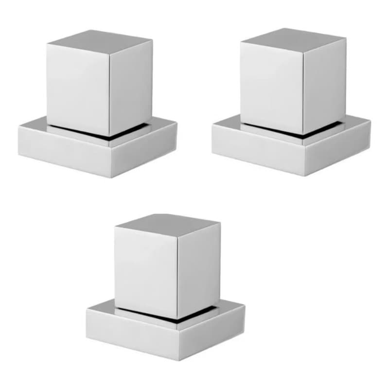 Kit 3 Acabamentos Para Registro Quadrado Cromado ABS