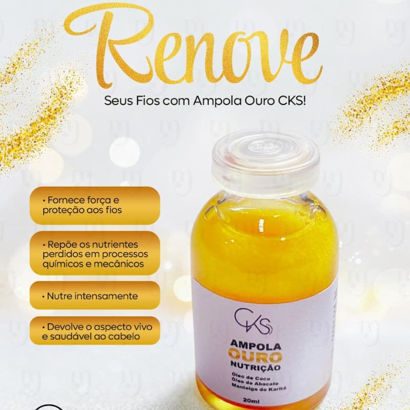 Ampola Ouro Nutrição Capilar 20ml CKS.