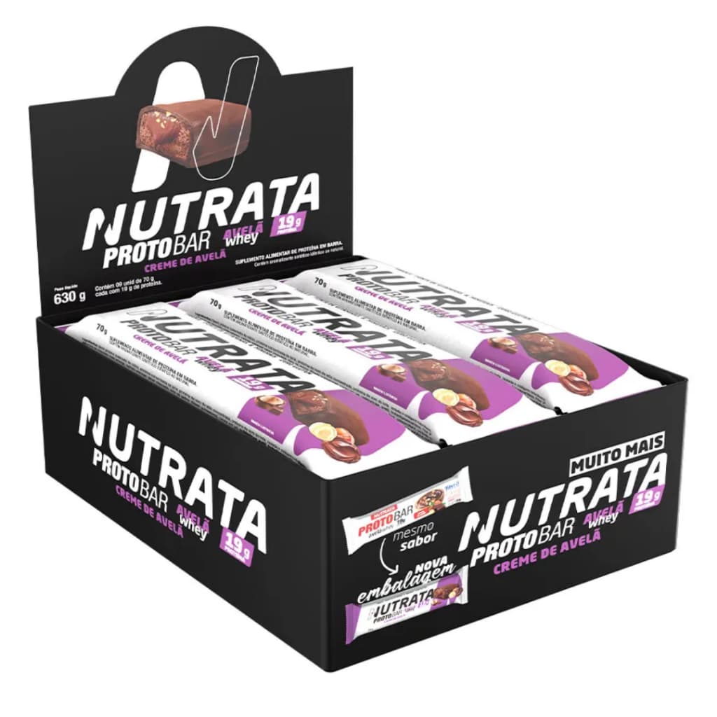 Nutrata Protobar Whey Caixa 9 Unidades - 70g Cada Barra