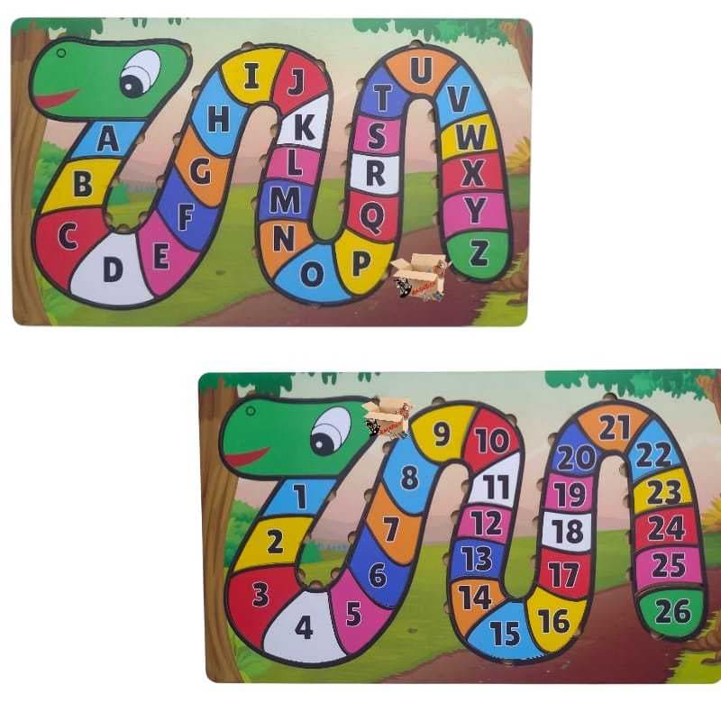 Brinquedo Pedagógico Educativo Em Madeira Quebra Cabeça Cobra Cobrinha Alfabetização Alfabeto Ou Números