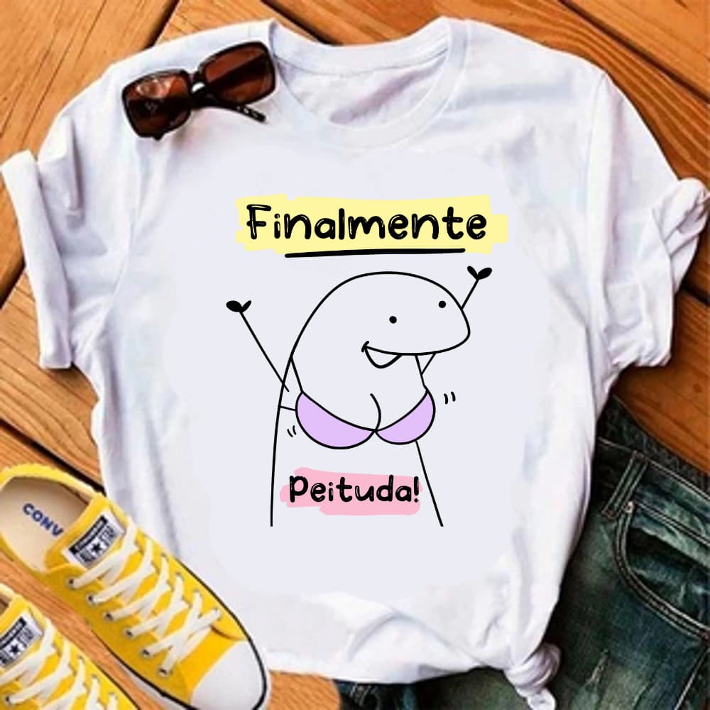 CAMISETA FLORK FINALMENTE PEITUDA - 100% POLIESTER