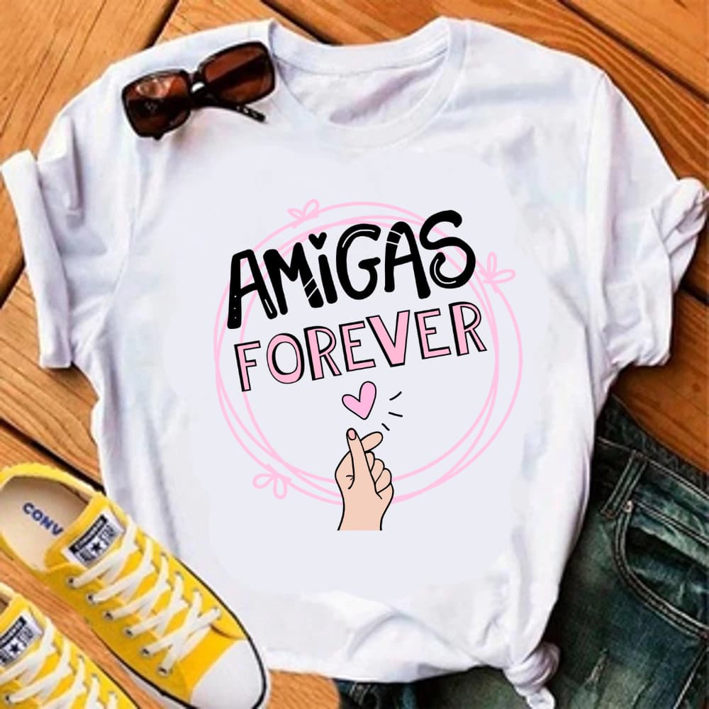 CAMISETA AMIGAS FOREVER - 100% POLIESTER