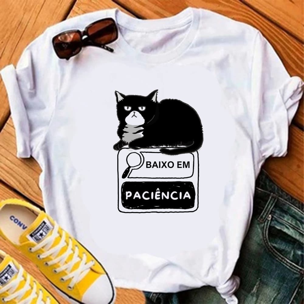 CAMISETA BAIXO EM PACIÊNCIA - 100% POLIESTER