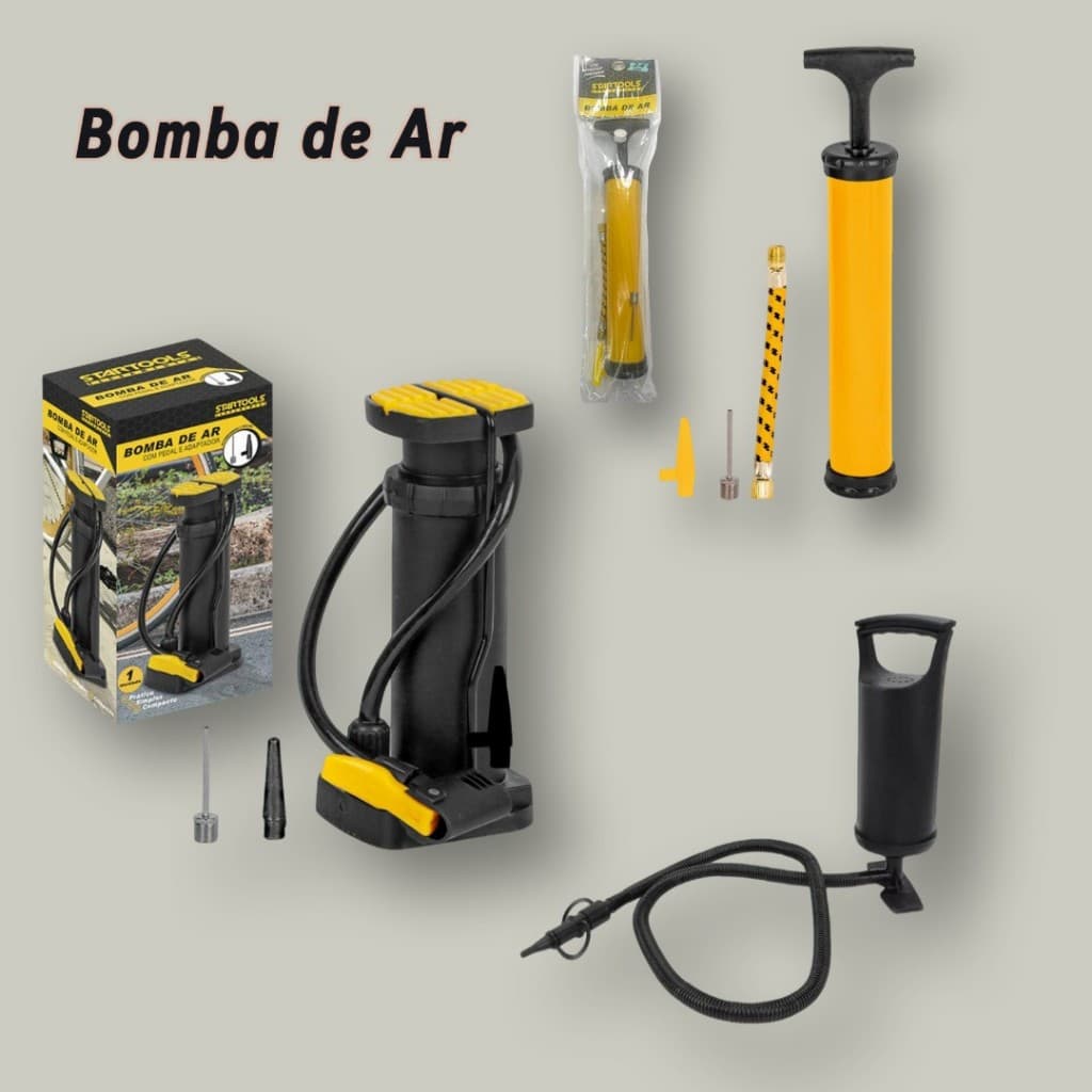 Bomba de Ar Manual com Pedal e Adaptador Para Infláveis Bomba de Ar - 24cm
