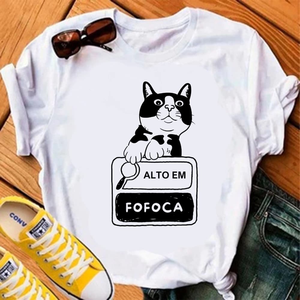 CAMISETA ALTO EM FOFOCA - 100% POLIESTER