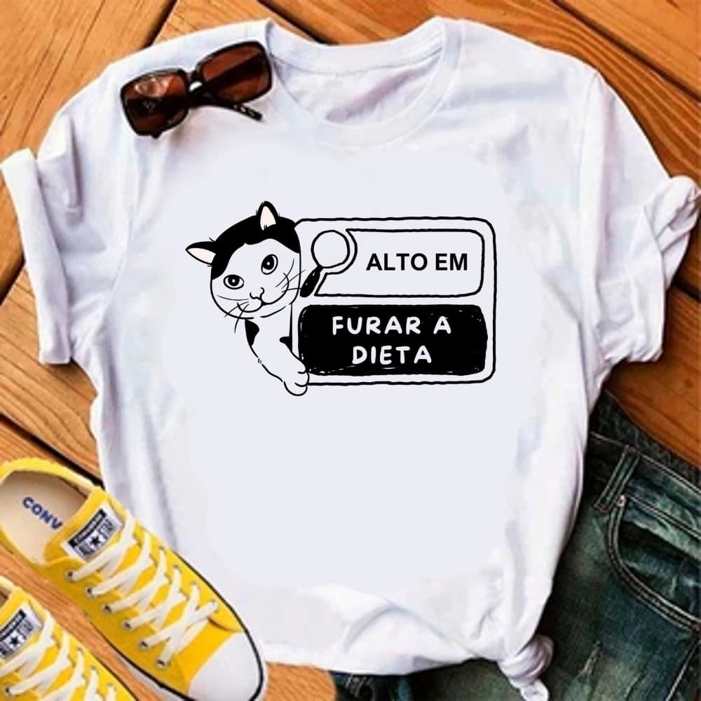 CAMISETA ALTO EM FURAR A DIETA - 100% POLIESTER
