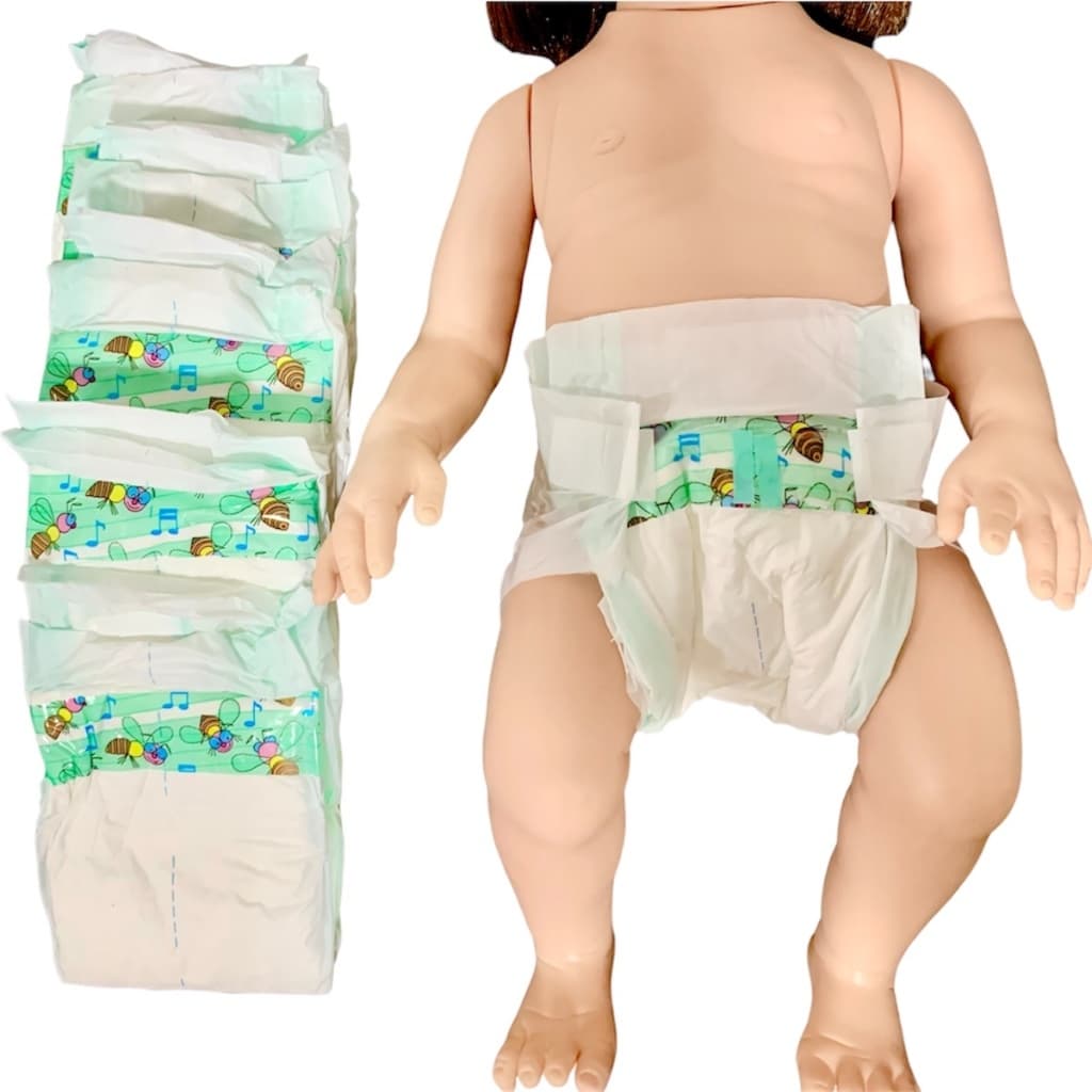 Kit 12 Fraldas Descartável Boneca Bebê Mamãe Reborn