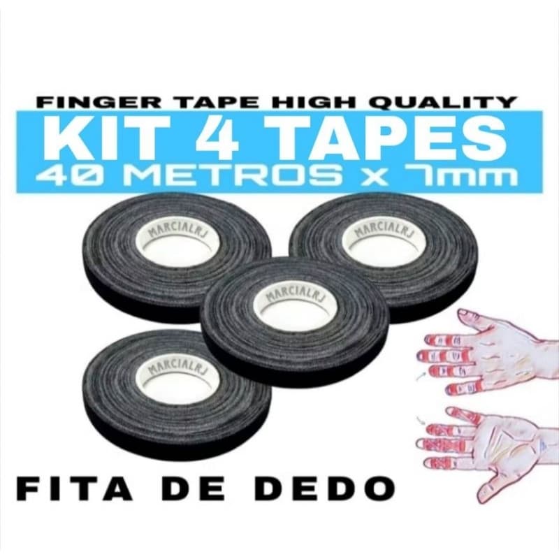 [ PROMOÇÃO ] KIT 4 FINGER TAPE BJJ, FITA DE DEDO - 40 METROS  JUDÔ CROSSFIT JIU-JITSU ESCALADA
