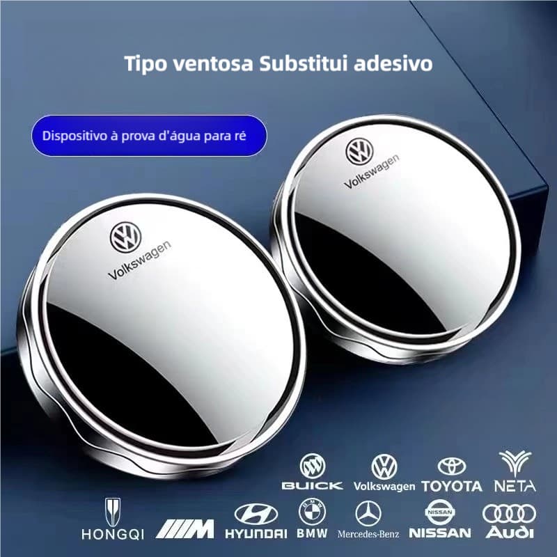 2 pçs espelho retrovisor do carro infinito pequeno espelho redondo 360 graus invertendo espelho de ponto cego