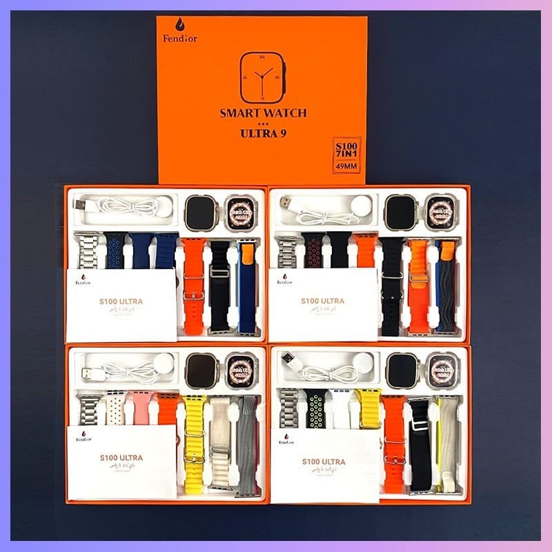 S100 Ultra Smartwatch 7 Em 1 Alças 49mm Tela De Toque Completo Esporte