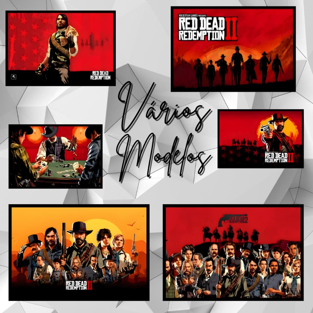 Quadro Decorativo Red Dead Redemption Arthur Morgan Jogo rdr2 Van der Linde Sala Quarto 1 Peça