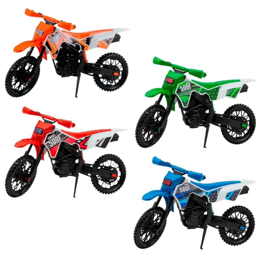 Motoca Trilha Infantil 35cm com Amortecedor e Pézinho | Moto Cross Miniatura de Brinquedo