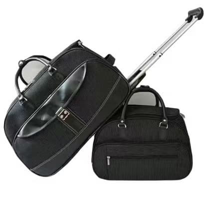 Mala Grande De Viagem Com Rodinhas E Bolsa Média Couro Sintético