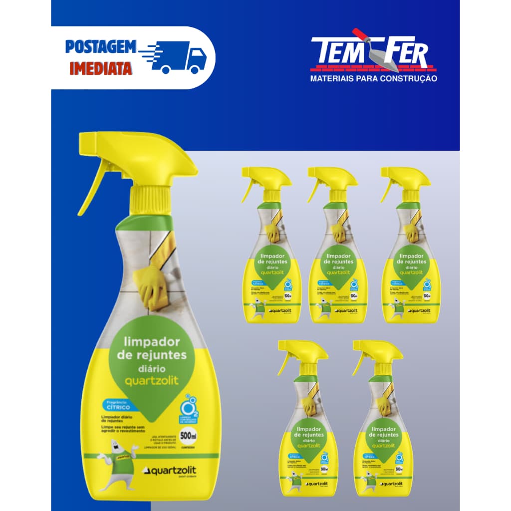 Caixa com 6 Limpador de Rejunte Quartzolit 500ml