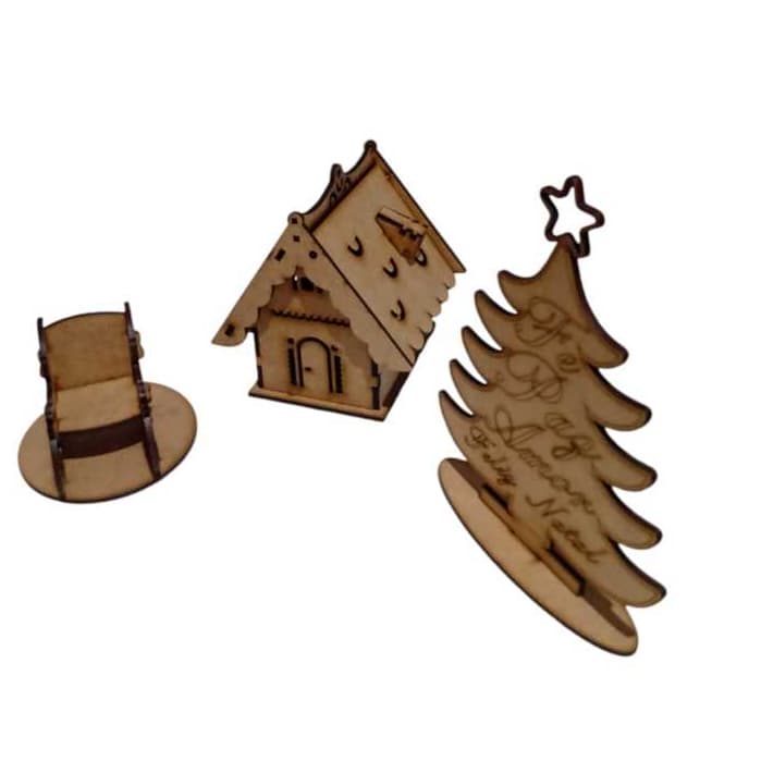 kit com 3 enfeite natalino para decoração