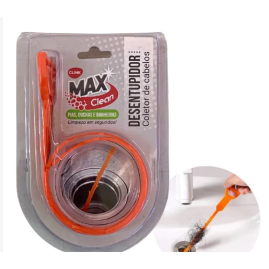 Desentupidor Coletor de Cabelos Pia Plástico 51cm Serve para ralos de box, pias, banheiras.