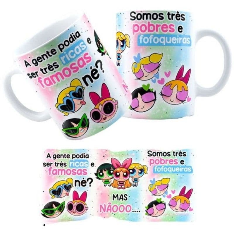 Kit 3 Canecas Meninas Superpoderosas  | Kit presente para amiga | trio amigas | caneca superpoderosa