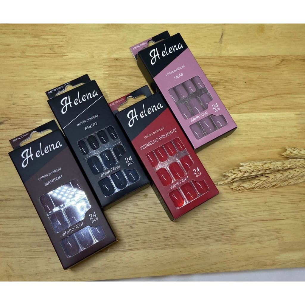 UNHAS EFEITOS GEL HELENA/ UNHAS POSTIÇAS EM GEL/UNHAS AUTOCOLANTES/UNHAS DE DIVA