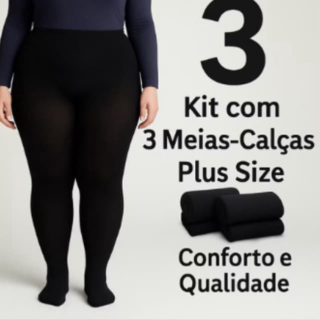 Kit até 3 pçs Meia calça feminina com pé fio 80 segunda pele térmica peluciada flanelada