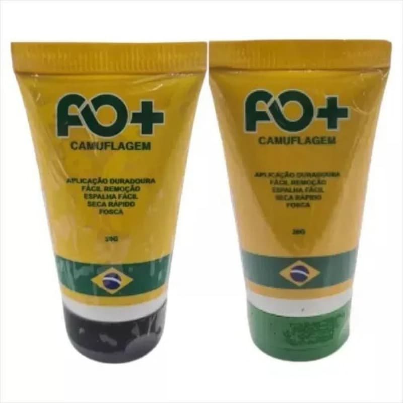 KIT CAMUFLAGEM EXERCITO BRASILEIRO MILITAR CAMPO FO+ VERDE E PRETO BISNAGA 30g