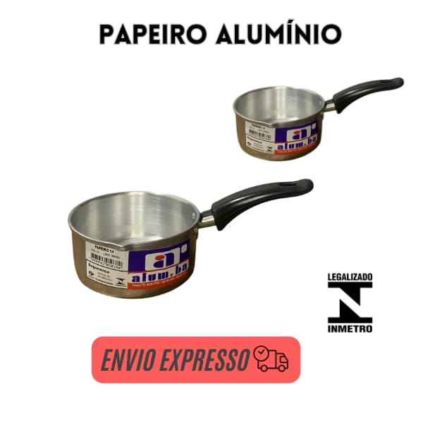 papeiro de alumínio, panela de alumínio - papeiro com bico panela individual