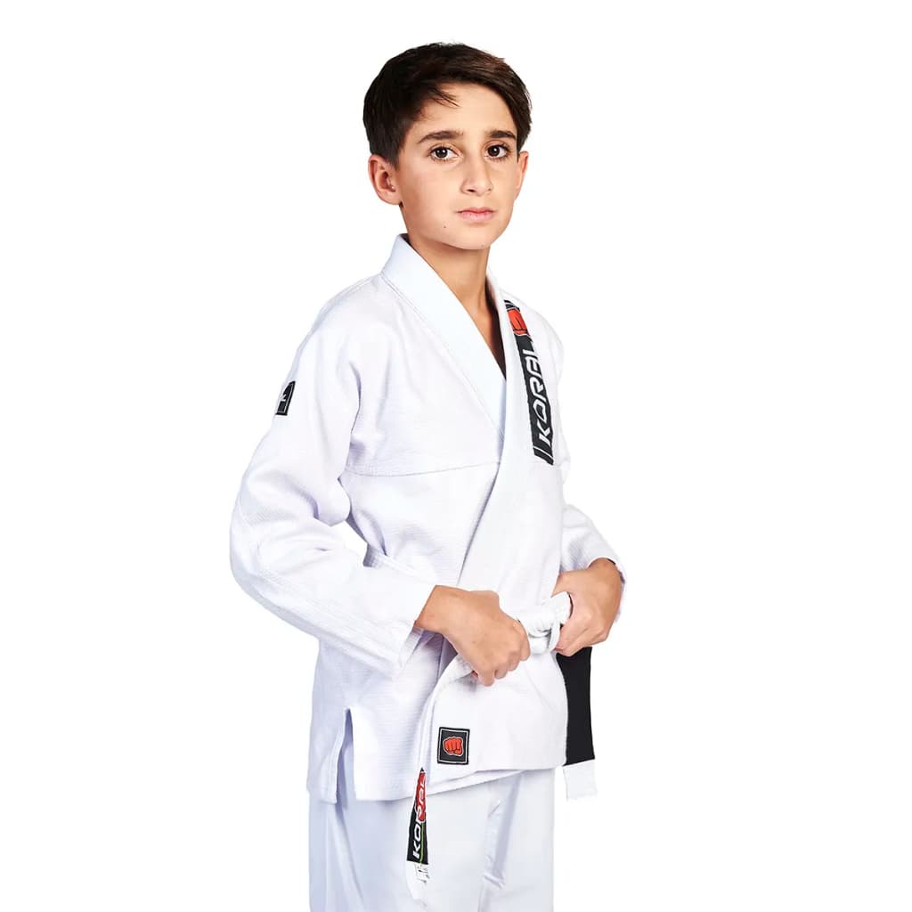 Kimono Jiu-Jitsu Infantil Koral Trançado Branco