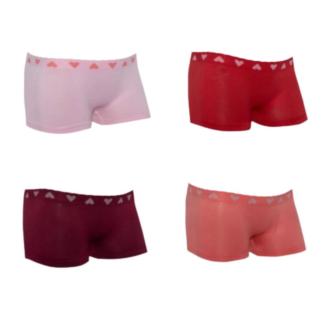Kit 4 Calcinhas Boxer Infantis Modelo Short Corte A Laser