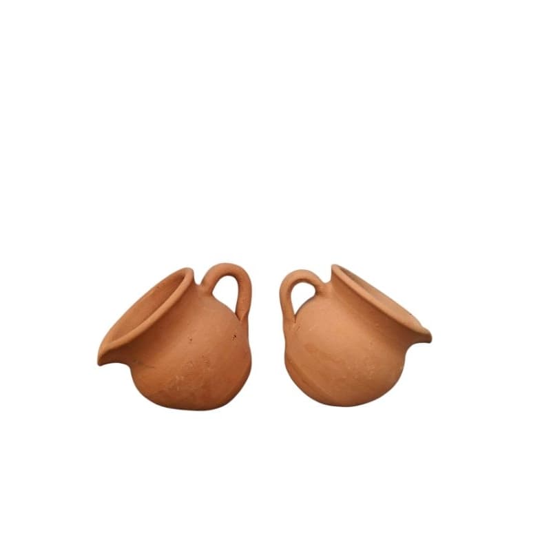 01vaso de barro jarra inclinado M com furo/ decoração jardim/