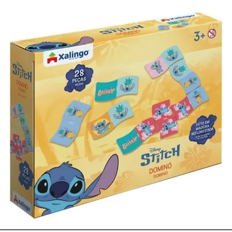 Dominó Stitch 28 Peças Madeira 1223.2 Xalingo 3+