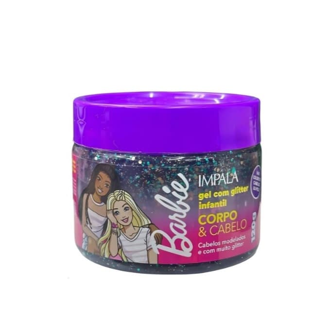 Gel com glitter infantil corpo e cabelo Barbie Impala 120g