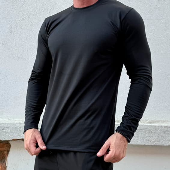 Camisa Térmica Masculina Manga Longa Com Interior Peluciado