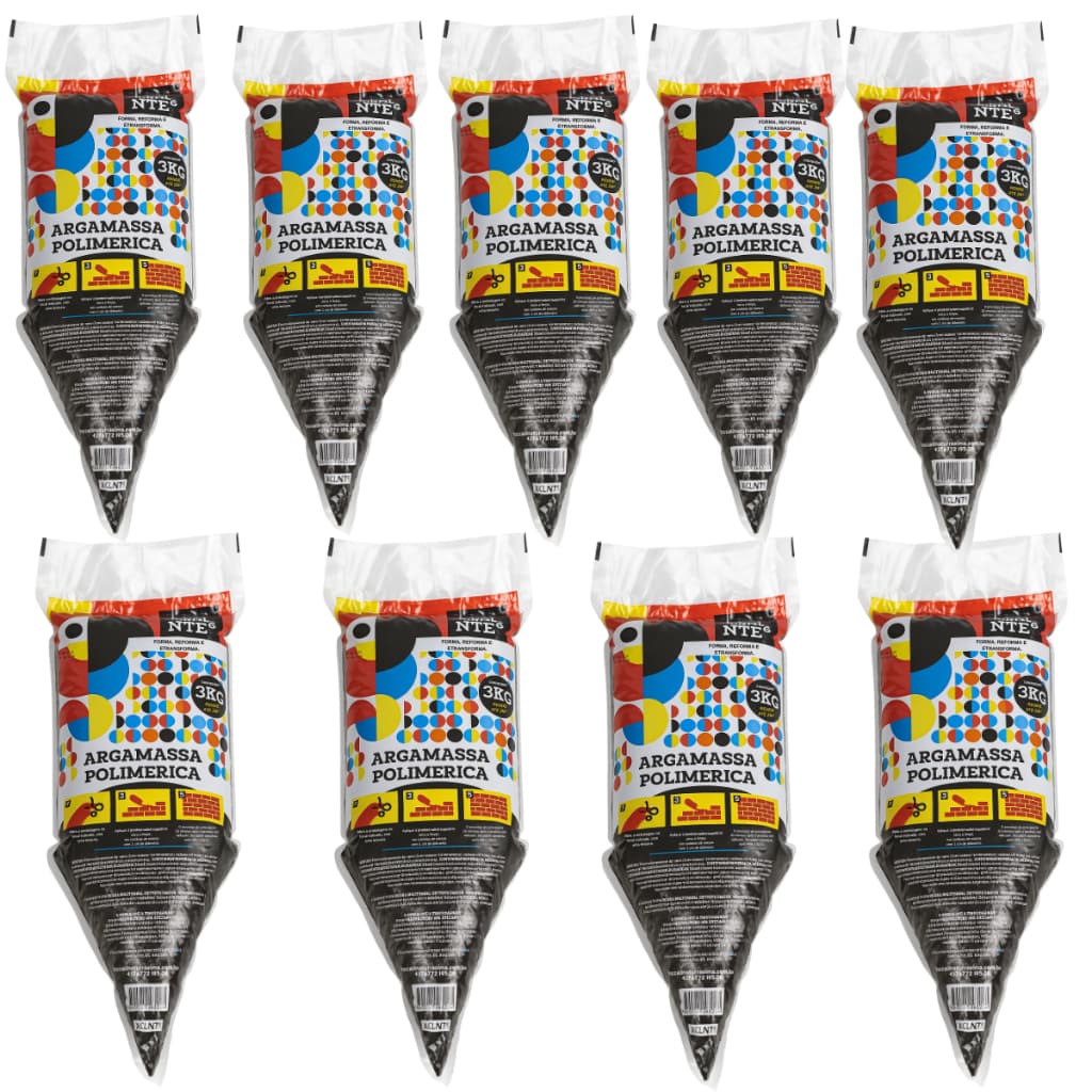 Kit De Argamassa Polimérica (Cola Bloco/tijolo E Lajotas) 9unid 3Kg Un - Bisnaga Mais Prático