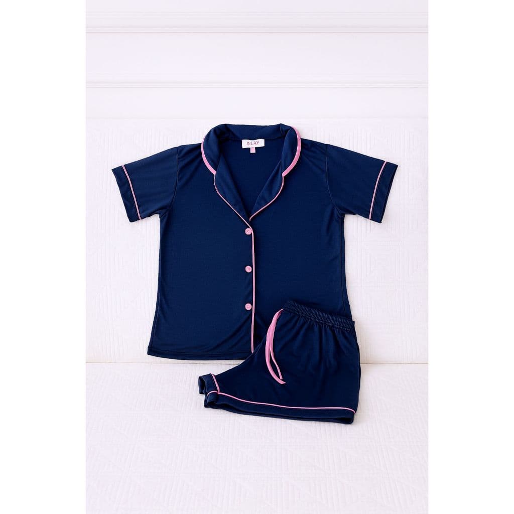 Kit Conjunto 4 Peças Pijama Americano Feminino Botão Blogueira  Amamentação + Short Doll Confortável