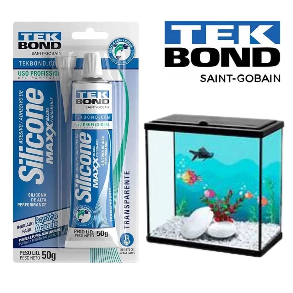 Cola Silicone Transparente Atóxico Maxx Aquário Acético - TekBond 50g