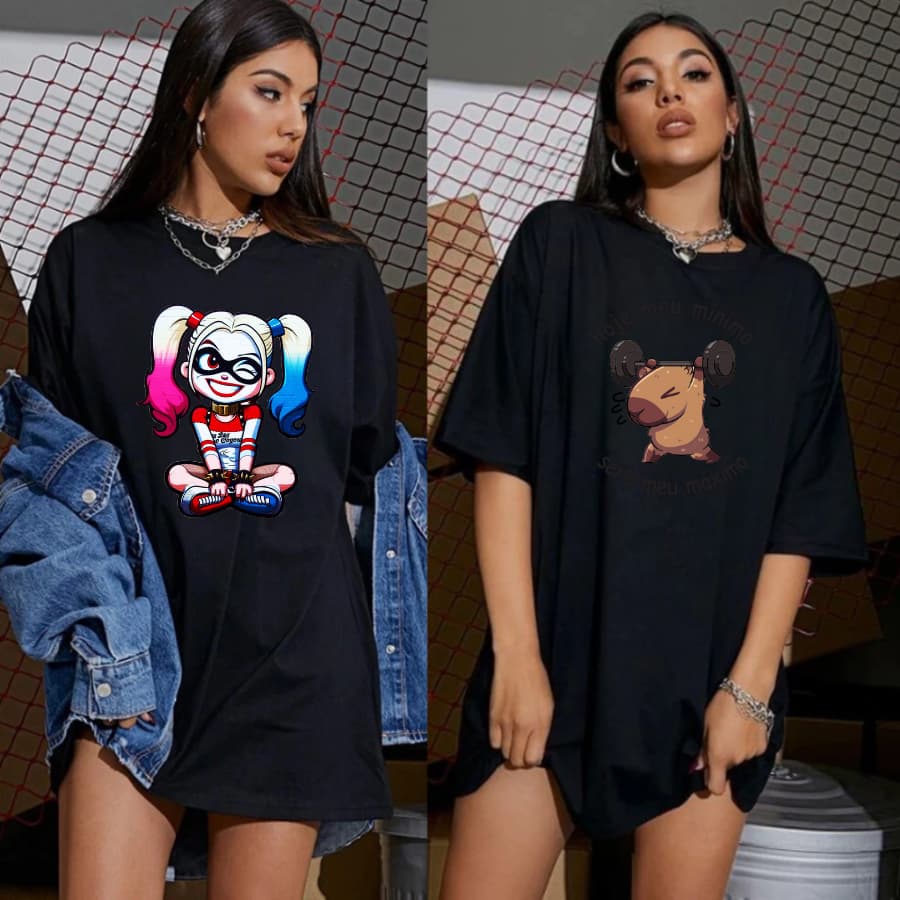 Kit 2 Camisetas De Treino Blusa Crossfit Corrida Blusa Feminina Larga