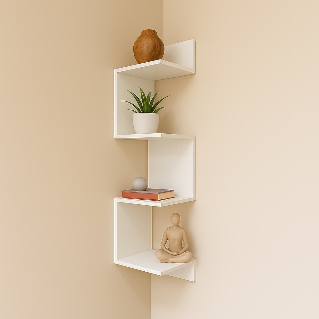 Prateleira Vertical De Canto Nichos Decoração Organizar Livros Objetos Quarto Banheiro Escritório