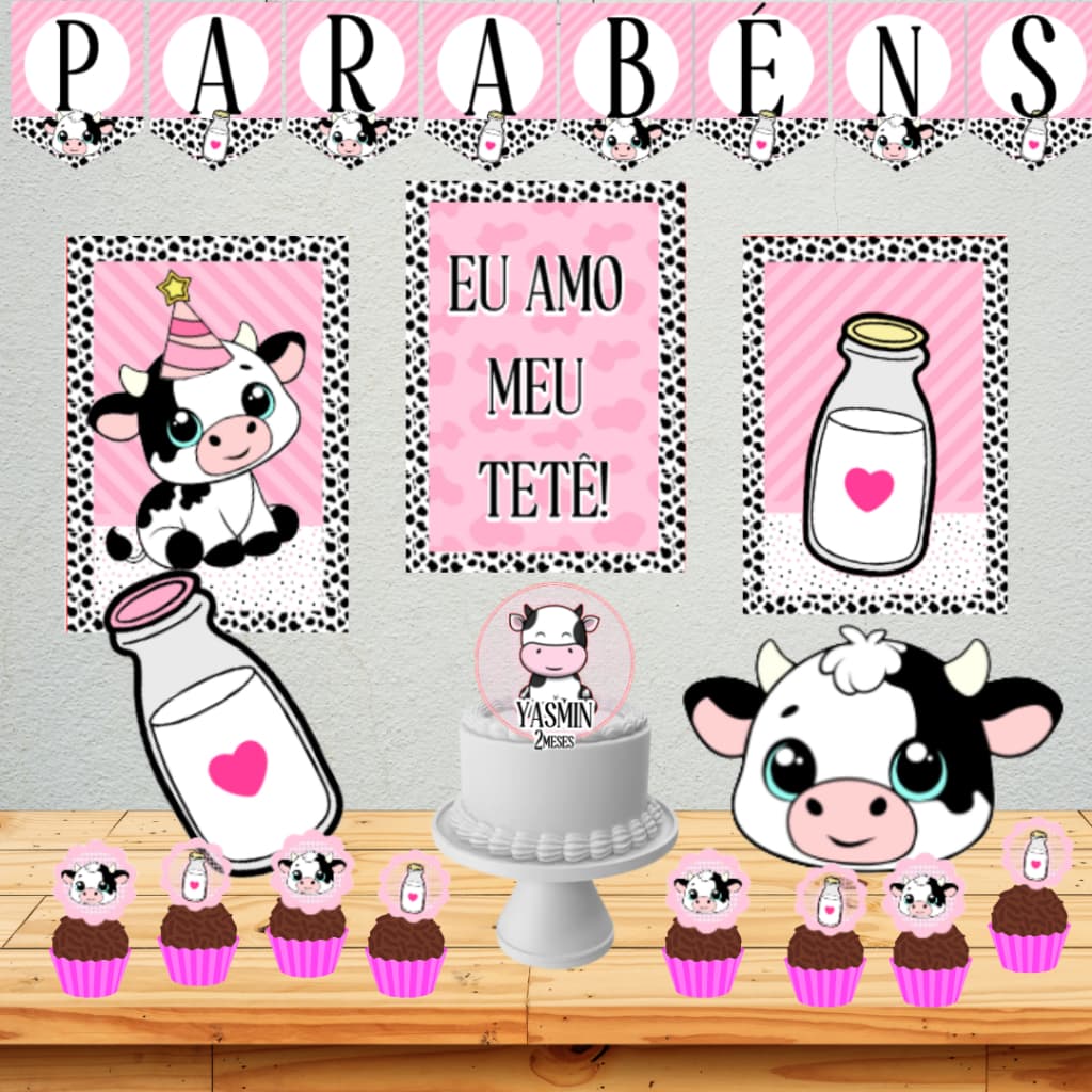 KIT FESTA SÓ UM BOLINHO - MESVERSÁRIO - MEU TETE MENINA - DECORAÇÃO