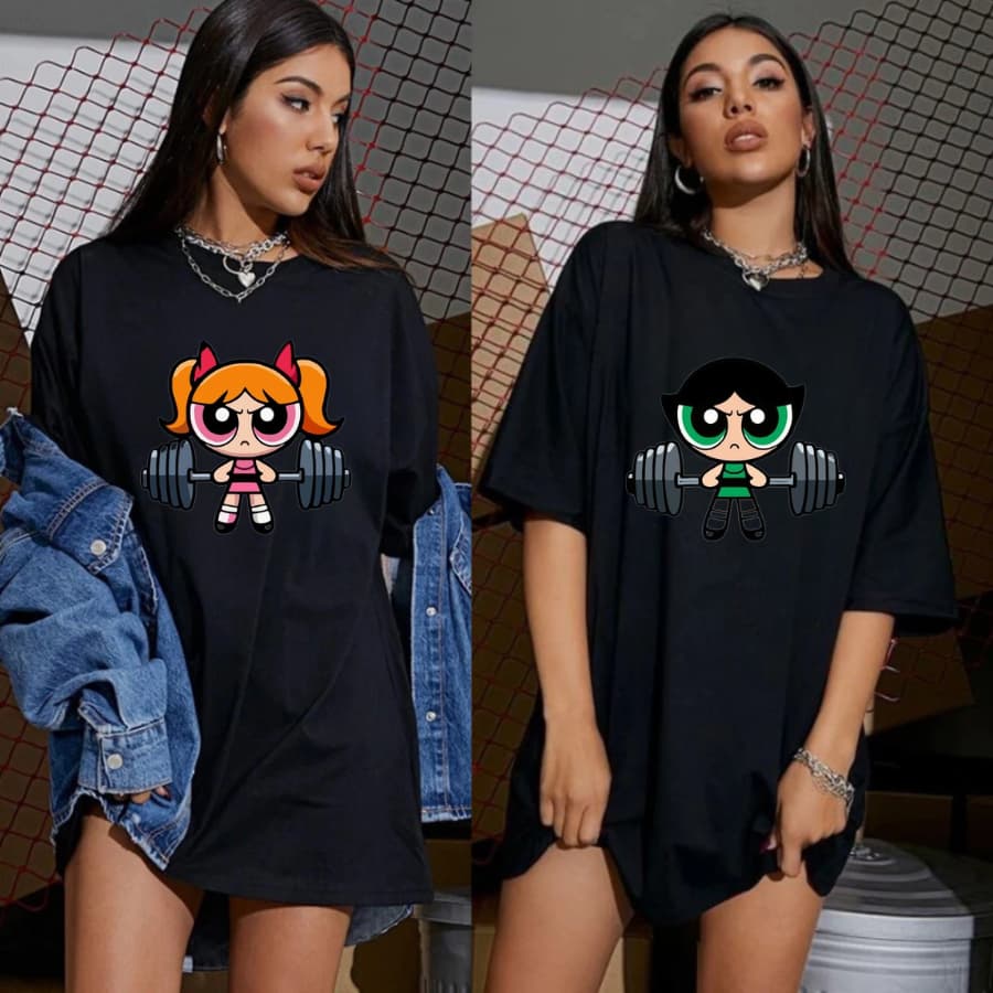 Kit 2 Camisetas Oversized Feminina Blusa Estilosa Academia Treino Crossfit Academia GYM