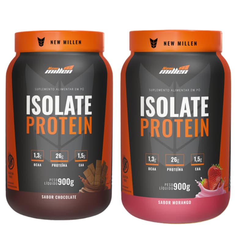 Kit 2x Isolate Beef Protein Pote 900g Proteina da Carne - New Millen
