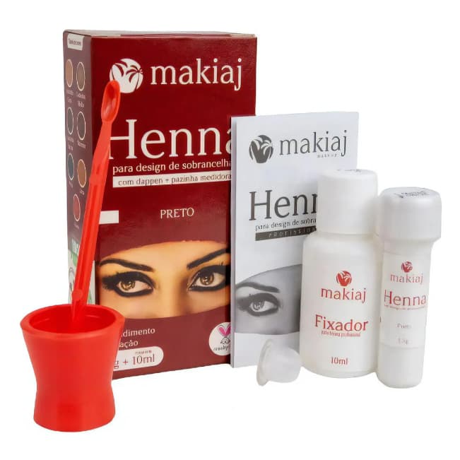 Henna Sobrancelhas Makiaj Preto Castanho Medio Castanho Escuro Alto Rendimento