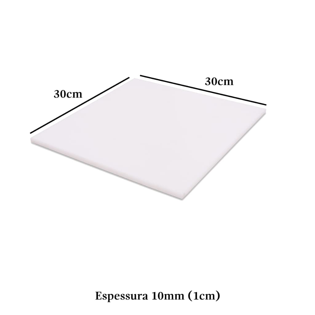 Tábua Para Corte Polietileno 10mm X 30cm X 30cm Quadrada Para CNC Router Padaria Mercado
