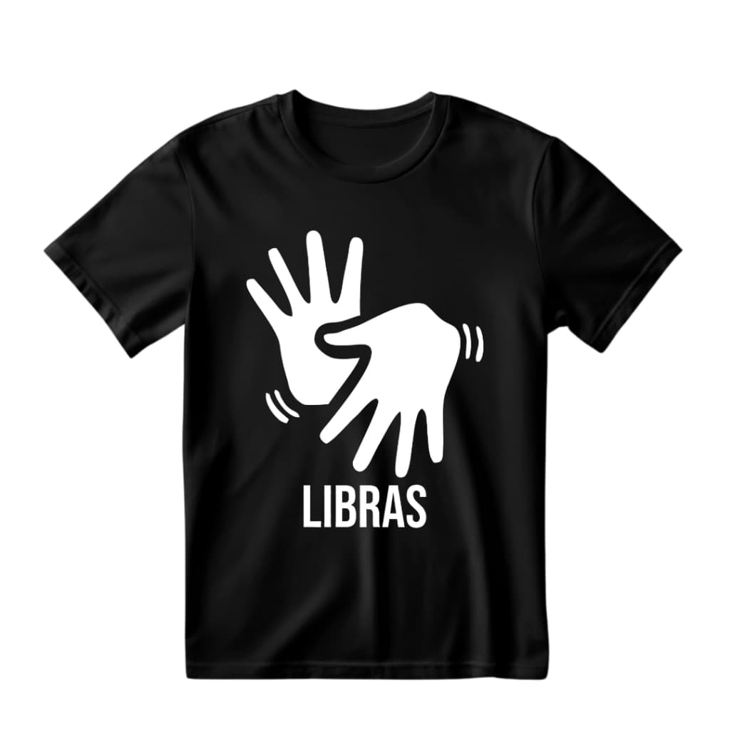 Camiseta Camisa Libras Infantil e Adulto Blusa unissex 100% Algodão Envio Imediato