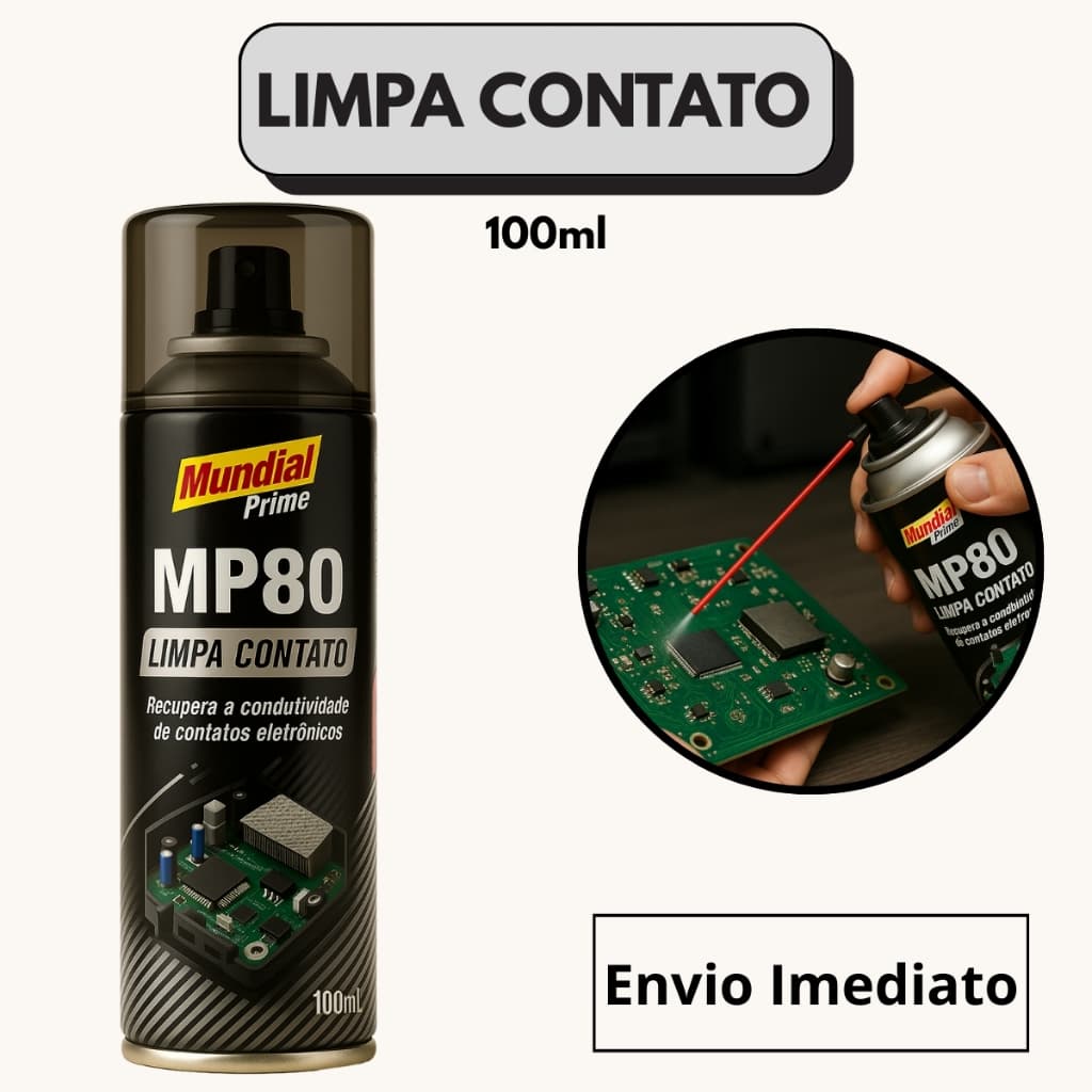 Spray Limpa Contato Elétrico Eletrônico Aerosol 100ml Limpeza e Recupera Placas Eletrônicas