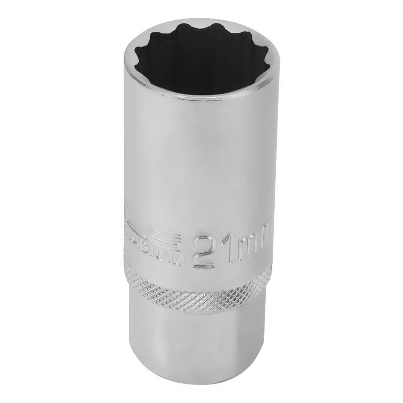 Soquete Para Vela Estriado Sextavado Encaixe 1/2 x 21mm Cromo Vanadio Stels Carro