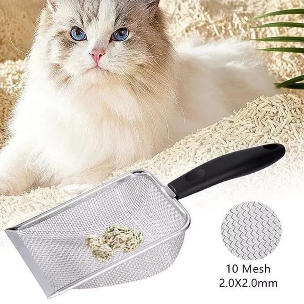 Pá Higiênica Aço Inoxidável De Areia para Gatos Ferramentas De Limpeza Para Animais