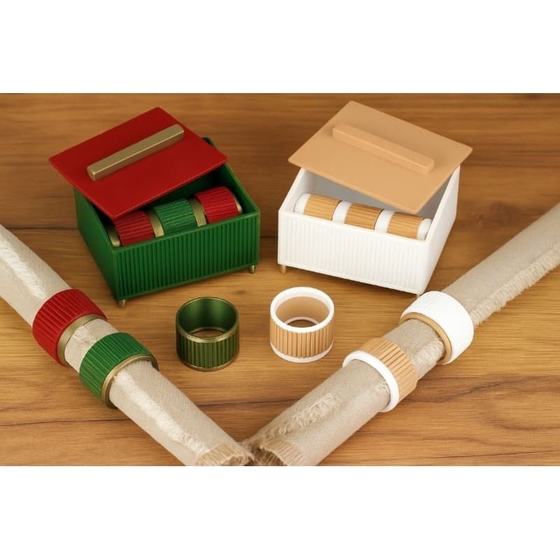 Kit Porta Lenços Guardanapos com Argolas Decorativas Natal Ano novo Réveillon e dia a dia